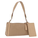 GUCCI Shoulder Bag Leather Beige Gold 92706 Auth 205079-1