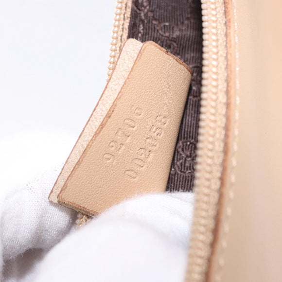 GUCCI Shoulder Bag Leather Beige Gold 92706 Auth 205079