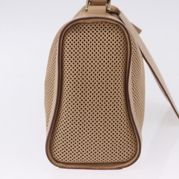 GUCCI Shoulder Bag Leather Beige Gold 92706 Auth 205079