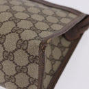 GUCCI GG Supreme Clutch Bag PVC Beige Gold 156 01 051 Auth 205083-10