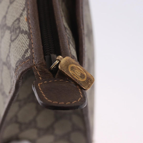 GUCCI GG Supreme Clutch Bag PVC Beige Gold 156 01 051 Auth 205083