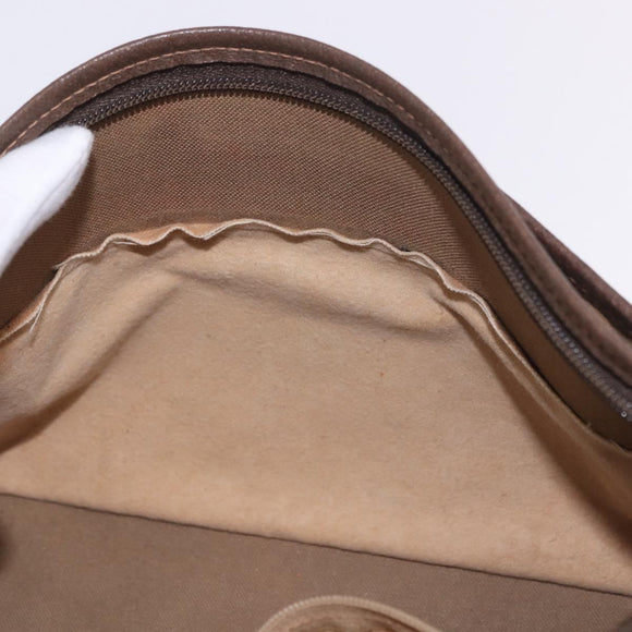 GUCCI GG Supreme Clutch Bag PVC Beige Gold 156 01 051 Auth 205083