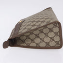 GUCCI GG Supreme Clutch Bag PVC Beige Gold 156 01 051 Auth 205083-5