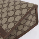 GUCCI GG Supreme Clutch Bag PVC Beige Gold 156 01 051 Auth 205083-6