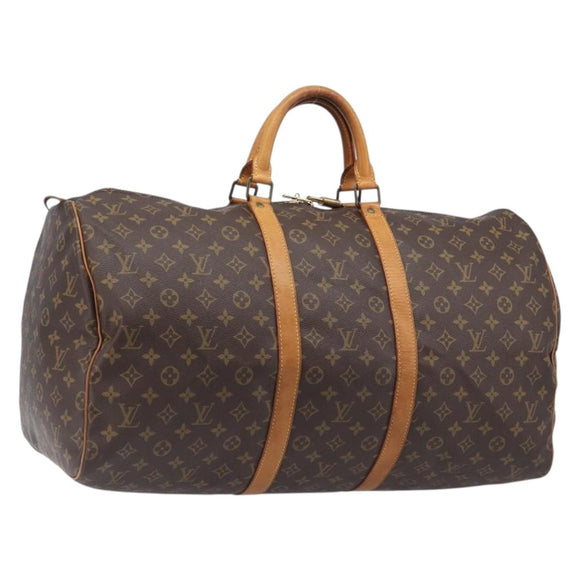 LOUIS VUITTON Monogram Keepall 55 Boston Bag M41424 LV Auth 205084V