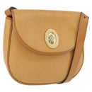 Christian Dior Shoulder Bag Leather Beige Gold Auth 205085-1