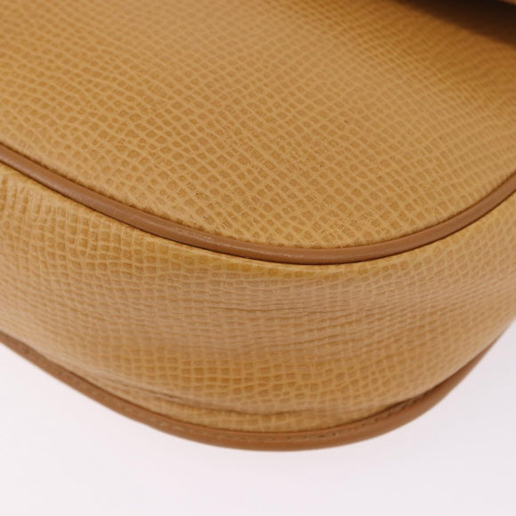 Christian Dior Shoulder Bag Leather Beige Gold Auth 205085