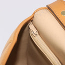 Christian Dior Shoulder Bag Leather Beige Gold Auth 205085-27