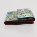 GUCCI GG Blooms Bifold Wallet PVC Blue Gold Tone 410071 Auth 205087V-3