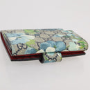 GUCCI GG Blooms Bifold Wallet PVC Blue Gold Tone 410071 Auth 205087V-5