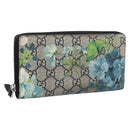 GUCCI GG Blooms Long Wallet PVC Blue Silver 408665 Auth 205088V-1