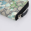 GUCCI GG Blooms Long Wallet PVC Blue Silver 408665 Auth 205088V-10