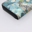 GUCCI GG Blooms Long Wallet PVC Blue Silver 408665 Auth 205088V-11