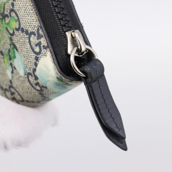 GUCCI GG Blooms Long Wallet PVC Blue Silver 408665 Auth 205088V