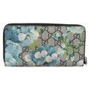 GUCCI GG Blooms Long Wallet PVC Blue Silver 408665 Auth 205088V-3
