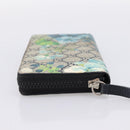 GUCCI GG Blooms Long Wallet PVC Blue Silver 408665 Auth 205088V-4