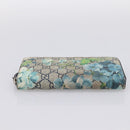 GUCCI GG Blooms Long Wallet PVC Blue Silver 408665 Auth 205088V-7
