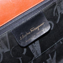 Salvatore Ferragamo Vala Hand Bag Leather Brown Gold Auth 205097-12