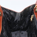 Salvatore Ferragamo Vala Hand Bag Leather Brown Gold Auth 205097-20
