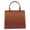 Salvatore Ferragamo Vala Hand Bag Leather Brown Gold Auth 205097-2
