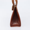 Salvatore Ferragamo Vala Hand Bag Leather Brown Gold Auth 205097-3