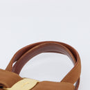 Salvatore Ferragamo Vala Hand Bag Leather Brown Gold Auth 205097-14