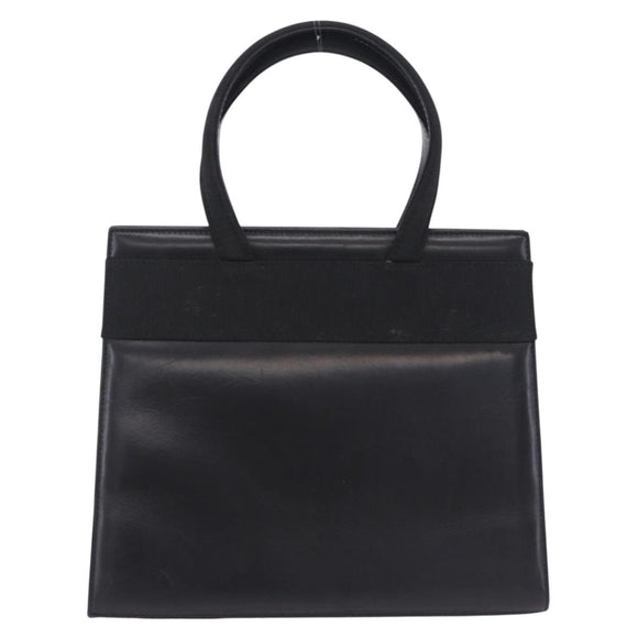 Salvatore Ferragamo Vala Hand Bag Leather Black Gold Auth 205098