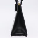 Salvatore Ferragamo Vala Hand Bag Leather Black Gold Auth 205098-5