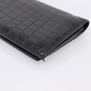 SAINT LAURENT Long Wallet Croco Embossed Black Gold Auth 205099A-16