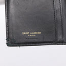 SAINT LAURENT Long Wallet Croco Embossed Black Gold Auth 205099A-17