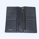 SAINT LAURENT Long Wallet Croco Embossed Black Gold Auth 205099A-8