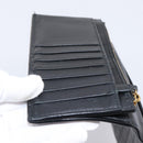 SAINT LAURENT Long Wallet Croco Embossed Black Gold Auth 205099A-22