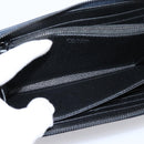PRADA Long Wallet Leather Navy Silver Auth 205101V-21
