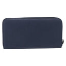 PRADA Long Wallet Leather Navy Silver Auth 205101V-2