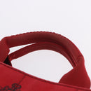 PRADA Canapa PM Hand Bag Canvas 2way Orange Gold Auth 205107-15