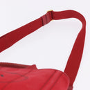 PRADA Canapa PM Hand Bag Canvas 2way Orange Gold Auth 205107-18