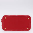 PRADA Canapa PM Hand Bag Canvas 2way Orange Gold Auth 205107-7