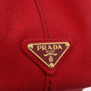 PRADA Canapa PM Hand Bag Canvas 2way Orange Gold Auth 205107-26