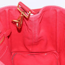 PRADA Canapa PM Hand Bag Canvas 2way Orange Gold Auth 205107-28