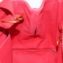 PRADA Canapa PM Hand Bag Canvas 2way Orange Gold Auth 205107-29