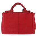 PRADA Canapa PM Hand Bag Canvas 2way Orange Gold Auth 205107-3