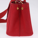 PRADA Canapa PM Hand Bag Canvas 2way Orange Gold Auth 205107-5