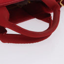 PRADA Canapa PM Hand Bag Canvas 2way Orange Gold Auth 205107-8