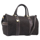 LOEWE Anagram Boston Bag Canvas 2way Black Gold Auth 205111-1