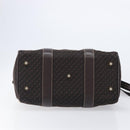 LOEWE Anagram Boston Bag Canvas 2way Black Gold Auth 205111-11