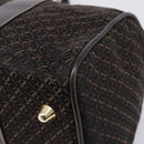 LOEWE Anagram Boston Bag Canvas 2way Black Gold Auth 205111-12