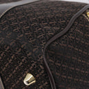 LOEWE Anagram Boston Bag Canvas 2way Black Gold Auth 205111-14