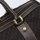 LOEWE Anagram Boston Bag Canvas 2way Black Gold Auth 205111-16