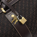 LOEWE Anagram Boston Bag Canvas 2way Black Gold Auth 205111-17