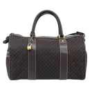 LOEWE Anagram Boston Bag Canvas 2way Black Gold Auth 205111-2